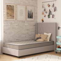 Flash Furniture CL-E236-B-T-GG Capri Comfortable Sleep 6 Inch CertiPUR-US Certified Spring Mattress, Twin Mattress in a Box